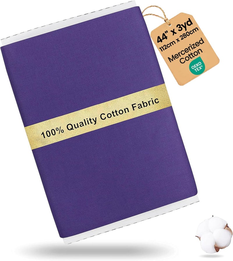 craftido -19 Options-100% Cotton Fabric by The Yard in Solid Color 44”Wide by 3yd (9 ft) -Medium Weight 5.2 oz-Soft Cotton for Quilting, Sewing, Crafts, Binding, Backing and Lining - Gentian Violet - Image 1